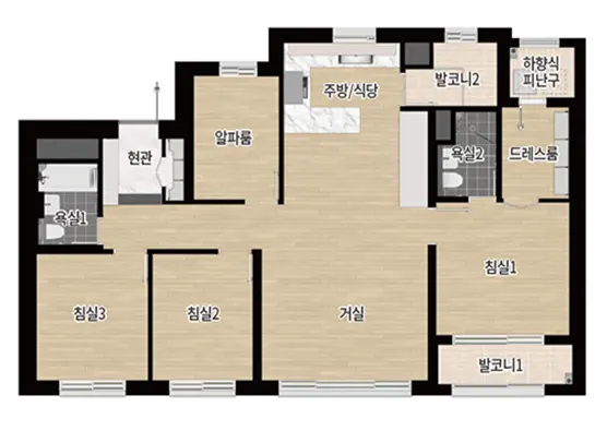 전용면적 84A타입 평면도